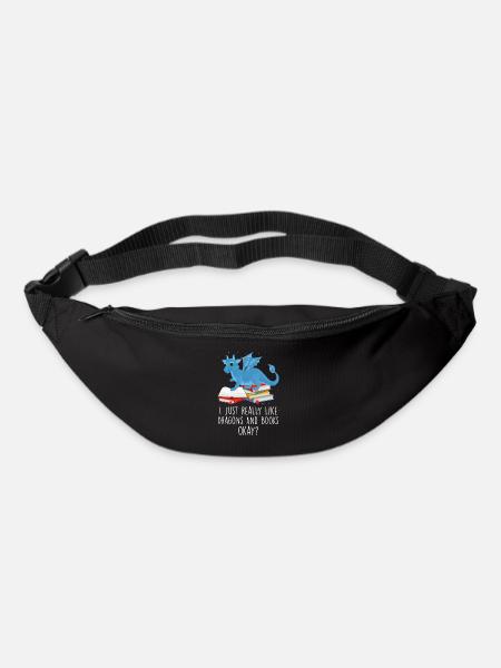 Drache Drache und Buch Drachenliebhaber Geschenk - Gürteltasche - Schwarz