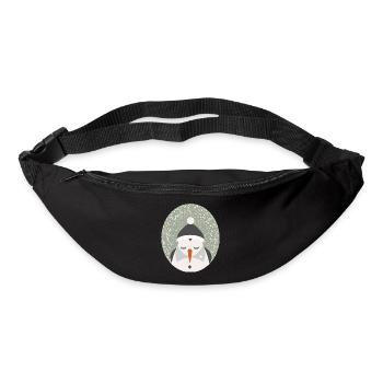 mignon bonhomme de neige avec casquette et nez de navet - Sac banane - noir - Devant