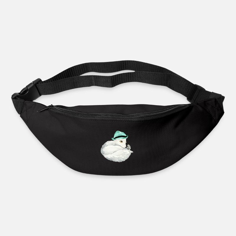 Renard arctique mignon - Sac banane - noir