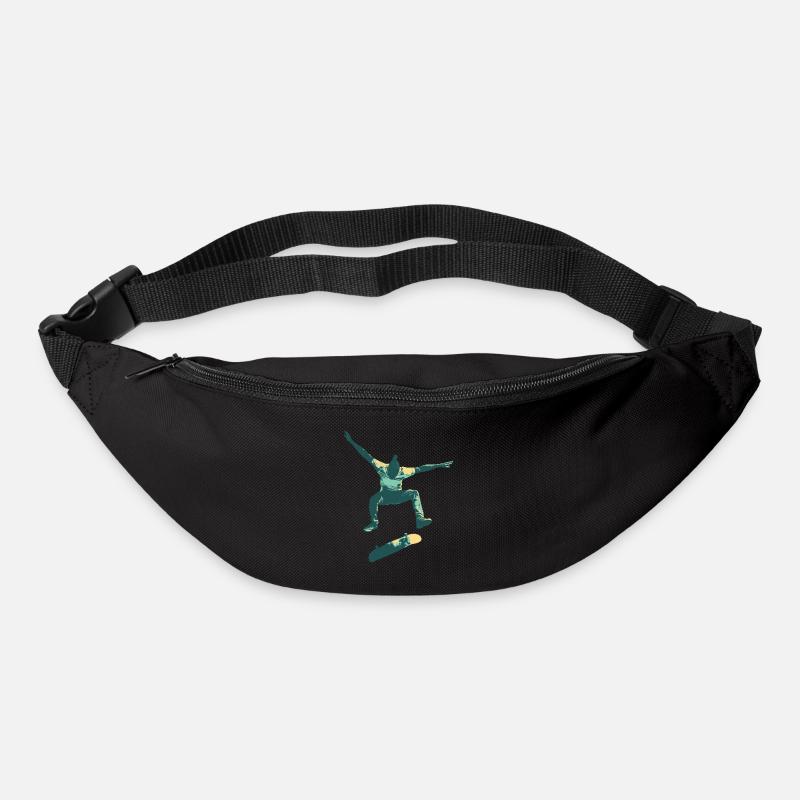 Skatboarder jumping - Bum bag - black