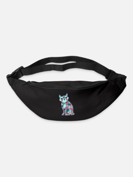 Patchwork Katze - Gürteltasche - Schwarz