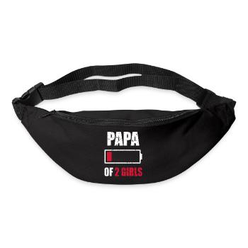 Papa de 2 filles Girl Dead Battery pour la fête des pères - Sac banane - noir - Devant