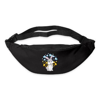 Happy smiling rabbit - Bum bag - black - Front