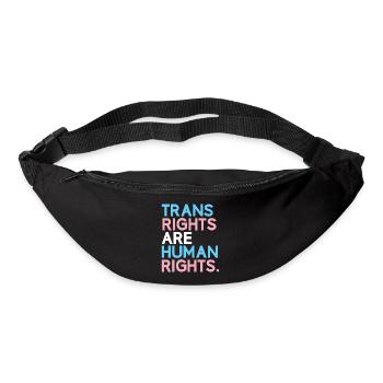 Mois de la fierté LGBT - Les droits des trans sont des droits humains - Sac banane - noir - Devant