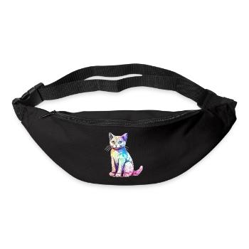 Hako the multicolored cat - Bum bag - black - Front