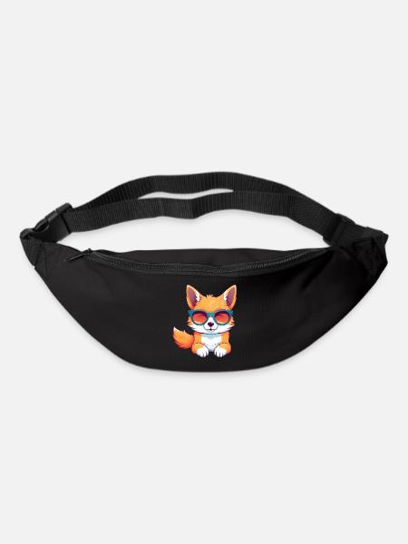 Cooler Nerd Fuchs – Entspanntes Tier-Design - Gürteltasche - Schwarz