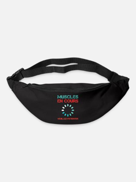 Muscles en cours veuillez patienter Fitness Humour - Sac banane - noir