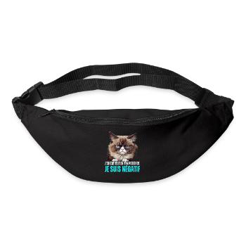 J'ai fait tester ma patience je suis négatif chat - Sac banane - noir - Devant