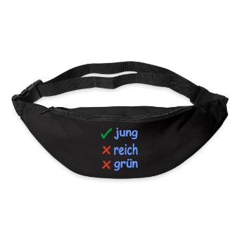 jung reich grün Version 1 - Gürteltasche - Schwarz - Vorne