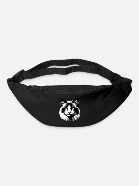 Sympathisches Katzengesicht - Gürteltasche - Schwarz