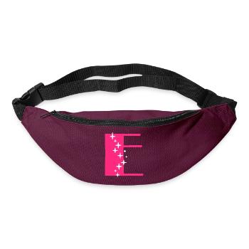 Buchstabe E Glitzer - Gürteltasche - Burgunderrot - Vorne