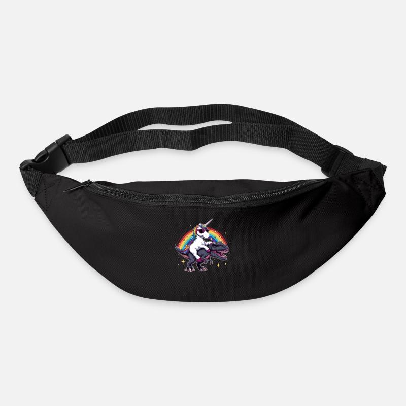 Einhorn-Dinosaurier-T-Rex-Geschenk für Mädchenspaß - Gürteltasche - Schwarz