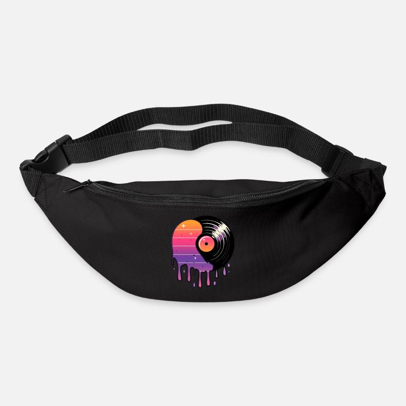 Kosmische Vinyl-Schallplatte - Gürteltasche - Schwarz