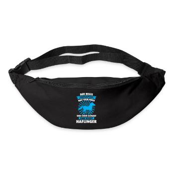 Haflinger Pferd Reiter Geschenk - Gürteltasche - Schwarz - Vorne