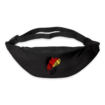 Fussball Herz Deutschland Liebe Schwarzrotgelb - Gürteltasche - Schwarz - Vorne