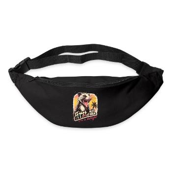Tout d’abord, je suis un délice Opossum Retro Design - Sac banane - noir - Devant