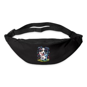 Border Collie Fußballspieler Ball Champion Fan - Gürteltasche - Schwarz - Vorne