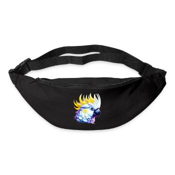 Papagei Kakadu - Gürteltasche - Schwarz - Vorne
