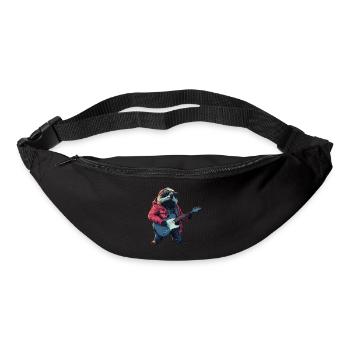 Paresseux avec guitare électrique - Sac banane - noir - Devant