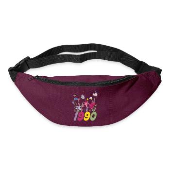 Year of birth 1990 wildflowers - Bum bag - burgundy - Front