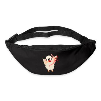 Kuscheliges Liebes-Schaf mit Bogen - Gürteltasche - Schwarz - Vorne