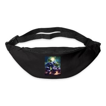 Ein Haufen frisch gepflückter Heidelbeeren - Gürteltasche - Schwarz - Vorne