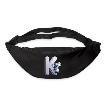Knuddeliger Koala klettert auf den Buchstaben K - Gürteltasche - Schwarz - Vorne