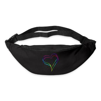 Hearts Rainbow - Love - Bum bag - black - Front
