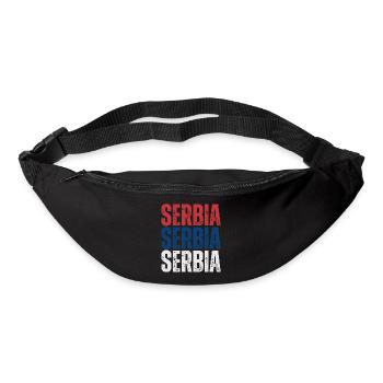 Fierté serbe, drapeau de la Serbie - Sac banane - noir - Devant