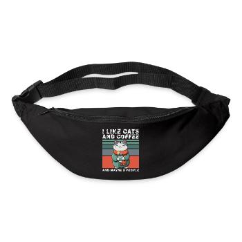 Ich mag Katzen und Kaffee und vllt drei Menschen - Gürteltasche - Schwarz - Vorne