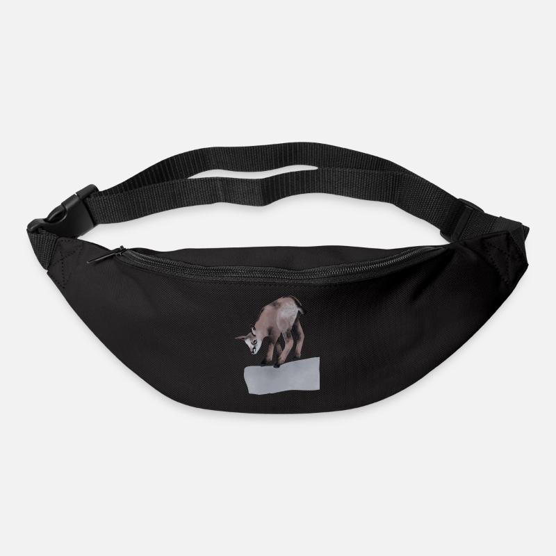 Chamois sur le rocher - Sac banane - noir