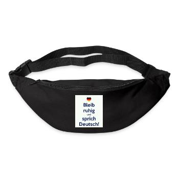 Bleib ruhig und sprich Deutsch! - Gürteltasche - Schwarz - Vorne