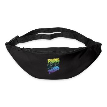 Paris France City Font Skyline Accueil - Sac banane - noir - Devant