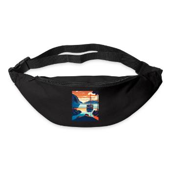 Modern Art Style - Boat On A River - Bum bag - black - Front