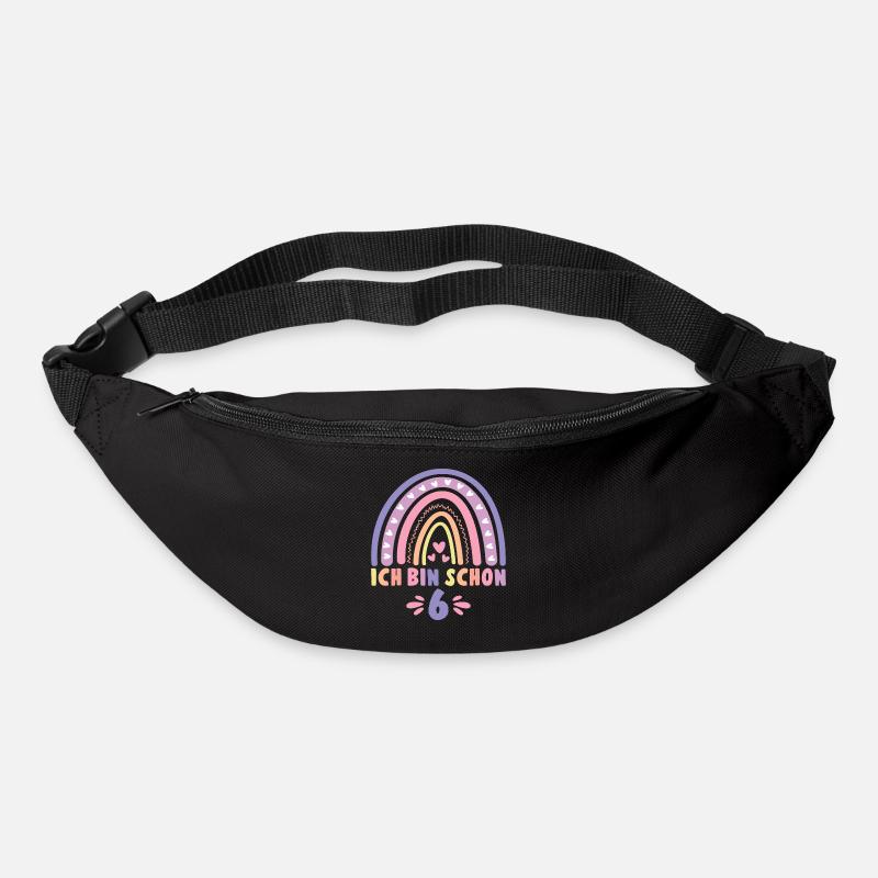 Ich bin schon 6 - 6 Geburtstag Mädchen Geschenk - Gürteltasche - Schwarz