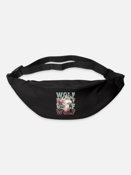 Loup tête de loup Nature nature sauvage aventure forêt Art - Sac banane - noir