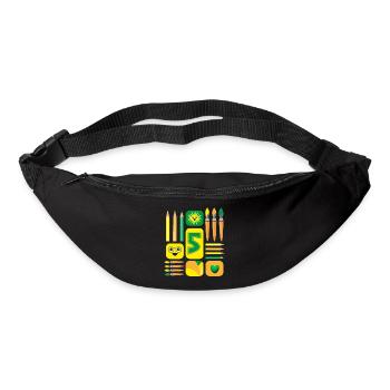 5 / Grüne fünf mit Sonne zum Kindergeburtstag. - Gürteltasche - Schwarz - Vorne