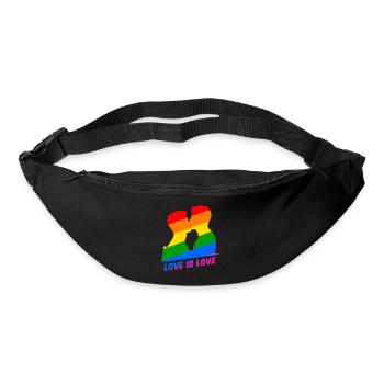 Schwuler Gay Pride Männer Kuss - Gürteltasche - Schwarz - Vorne