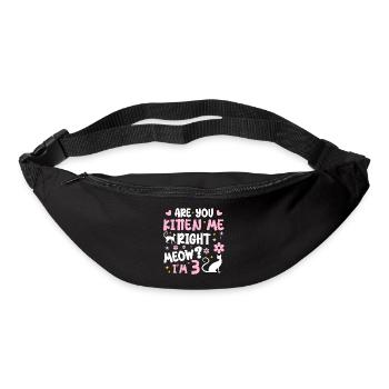 J'ai 3 ans | Cadeau Anniversaire 3 ans Meow Cadeau - Sac banane - noir - Devant