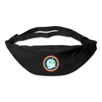 Regenbogen-Narwal - Gürteltasche - Schwarz - Vorne