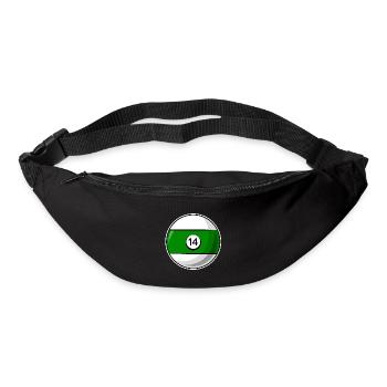 Boule de billard 14 vert Billard quatorze - Sac banane - noir - Devant
