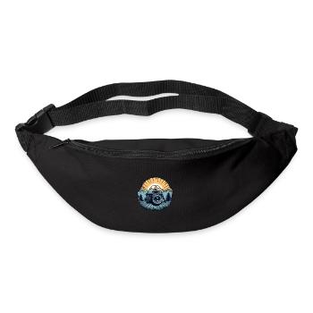 Logo de caméra rétro cool - Sac banane - noir - Devant