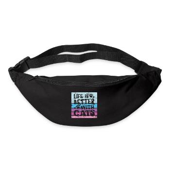 MIEUX VIVRE AVEC LES CHATS PUSSY MIEZ DICTONS MOTIFS - Sac banane - noir - Devant
