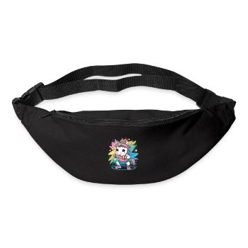 Fitness Einhorn macht Fitness Pose - Gürteltasche - Schwarz - Vorne