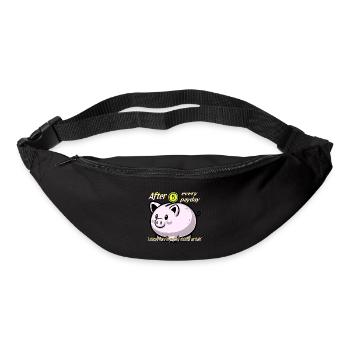 Piggy bank. Dreams, savings, paycheck. - Bum bag - black - Front