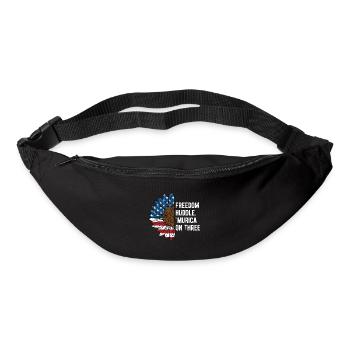 Freedom Huddle Murica on Three 4th of July - Bum bag - black - Front