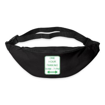 Road sign parking d'une heure - Sac banane - noir - Devant