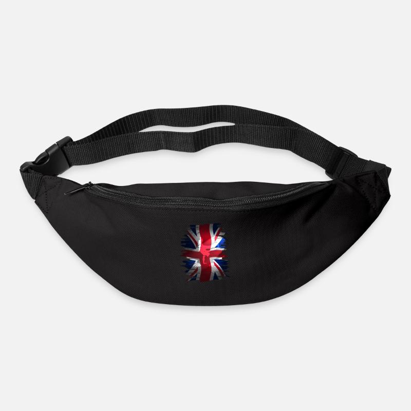 Union Jack skater drapeau britannique Angleterre Londres Brexit - Sac banane - noir