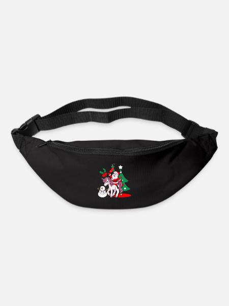 Cadeau de Noël de Santa Claus Santa Licorne - Sac banane - noir