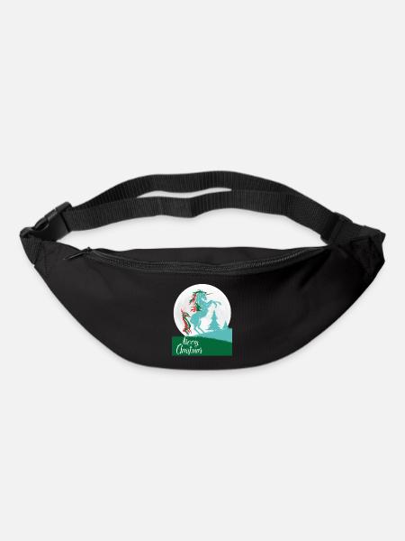 Einhorn Frohe Weihnachten Shirt Geschenk - Gürteltasche - Schwarz